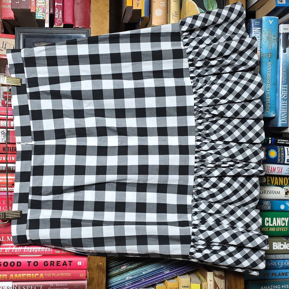 J. Crew Black And White Gingham Ruffle Skirt, Size 10 - Picture 7 of 10
